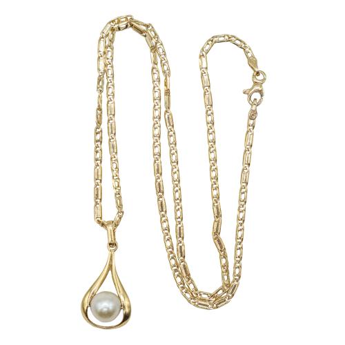 COLGANTE CON PERLA Y CADENA