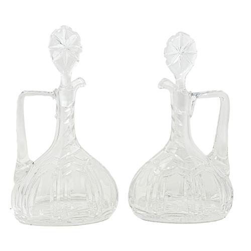 DOS JARRAS DE CRISTAL TALLADO AÑOS 40