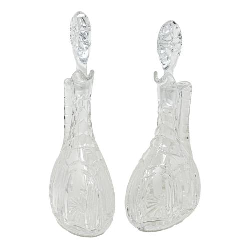 DOS JARRAS DE CRISTAL TALLADO AÑOS 40