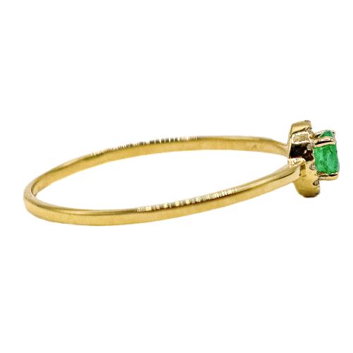 ANILLO ROSETÓN CON ESMERALDA Y BRILLANTES