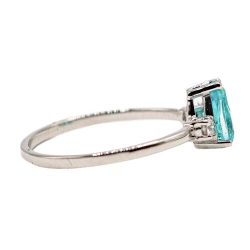 ANILLO CON CUARZO PARAIBA Y BRILLANTES