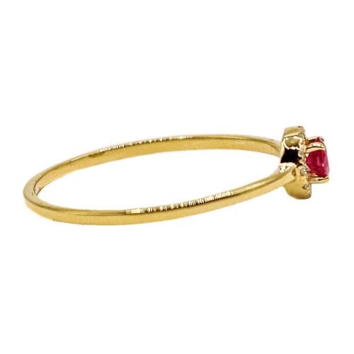 ANILLO ROSETÓN DE BRILLANTES Y RUBÍ