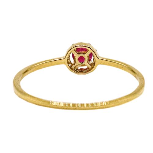 ANILLO ROSETÓN DE BRILLANTES Y RUBÍ