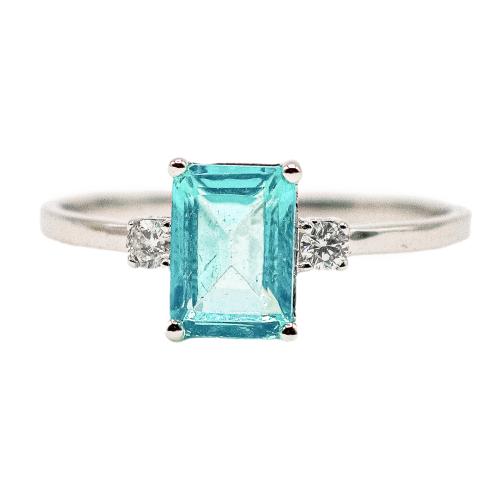 ANILLO CUARZO PARAIBA Y BRILLANTES
