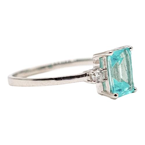 ANILLO CUARZO PARAIBA Y BRILLANTES