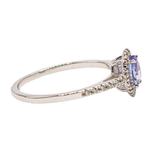 ANILLO ROSETÓN CON TANZANITA Y BRILLANTES