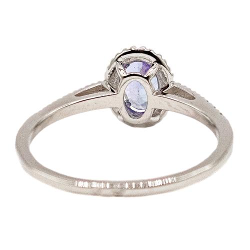 ANILLO ROSETÓN CON TANZANITA Y BRILLANTES