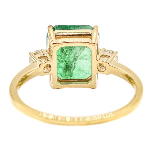 ANILLO CON ESMERALDA Y BRILLANTES