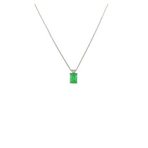COLGANTE CON ESMERALDA Y BRILLANTE