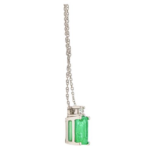 COLGANTE CON ESMERALDA Y BRILLANTE