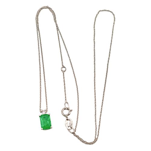 COLGANTE CON ESMERALDA Y BRILLANTE