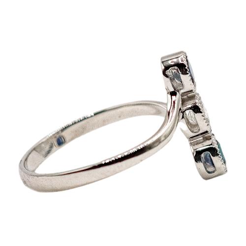 ANILLO CON BRILLANTE Y ZAFIROS
