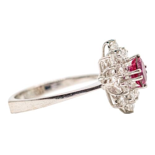 ANILLO ROSETÓN CON RUBÍES Y BRILLANTES