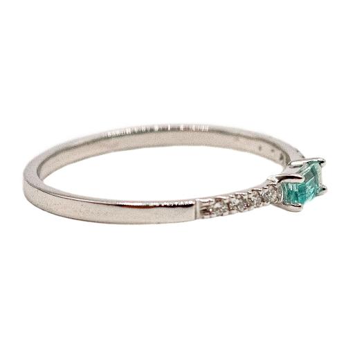 ANILLO CON CUARZO PARAIBA Y BRILLANTES