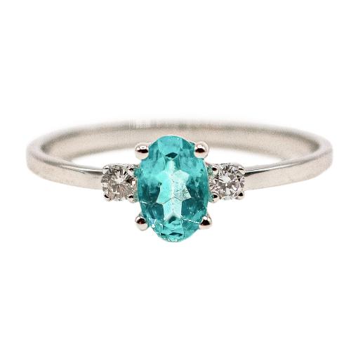 ANILLO CON CUARZO PARAIBA Y BRILLANTES
