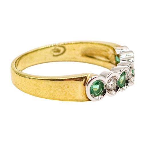 ANILLO CON ESMERALDAS Y BRILLANTES