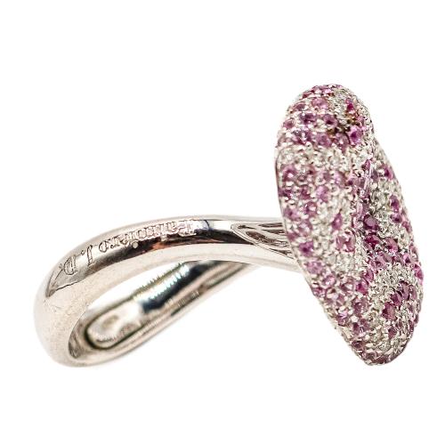 ANILLO CORAZÓN CON BRILLANTES Y RUBÍES