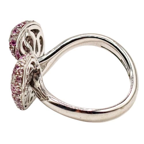 ANILLO CORAZÓN CON BRILLANTES Y RUBÍES