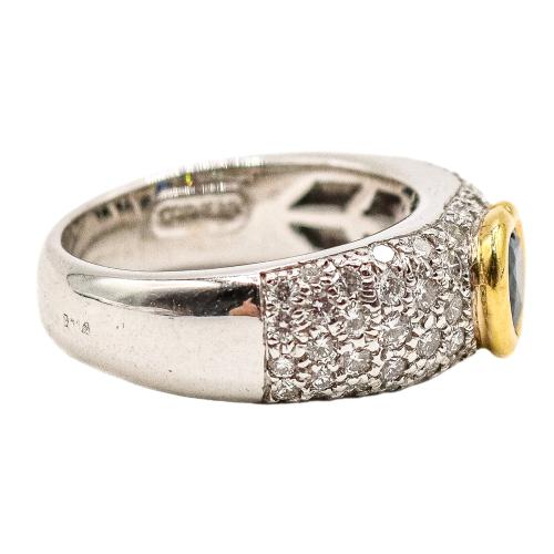 ANILLO CON ZAFIRO Y BRILLANTES