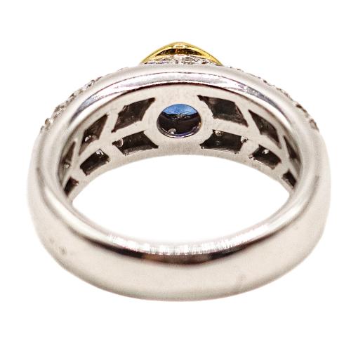 ANILLO CON ZAFIRO Y BRILLANTES