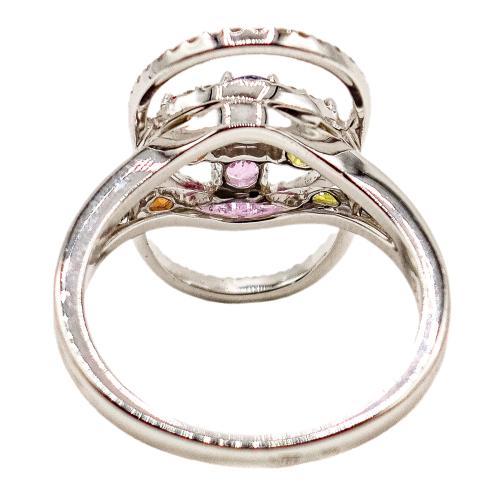 ANILLO CON TOPACIOS DE COLOR Y BRILLANTES 