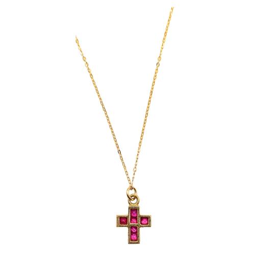 CRUZ COLGANTE CON RUBÍES