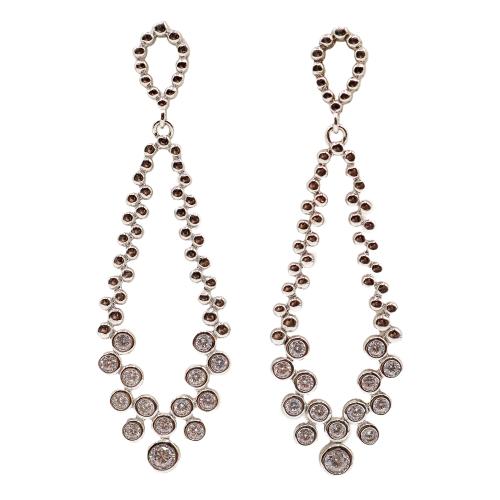 PENDIENTES LARGOS DE PLATA CON CIRCONITAS