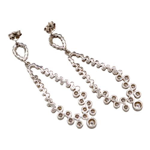 PENDIENTES LARGOS DE PLATA CON CIRCONITAS