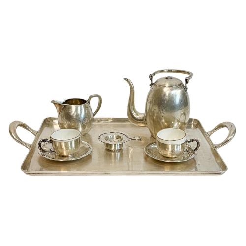 JUEGO DE CAFÉ DE PLATA DEL PRIMER TERCIO DE SIGLO XX 