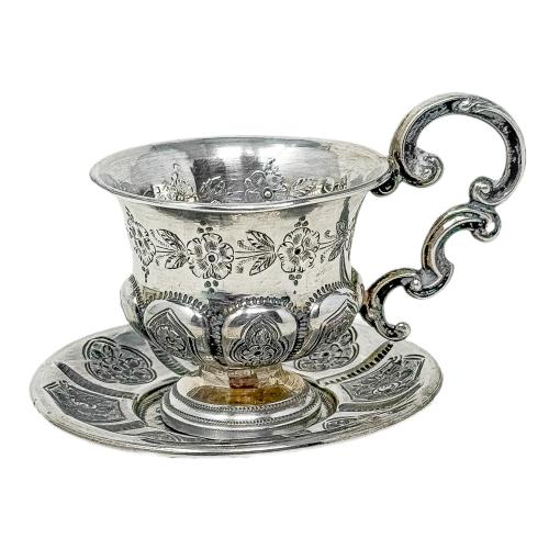 TACITA DE PLATA DE FINALES DE SIGLO XIX