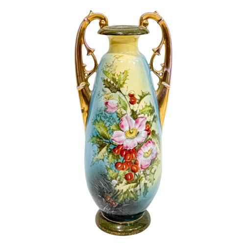 JARRÓN DE PORCELANA  VICTORIA AUSTRIA DE PRIMER TERCIO S. XX