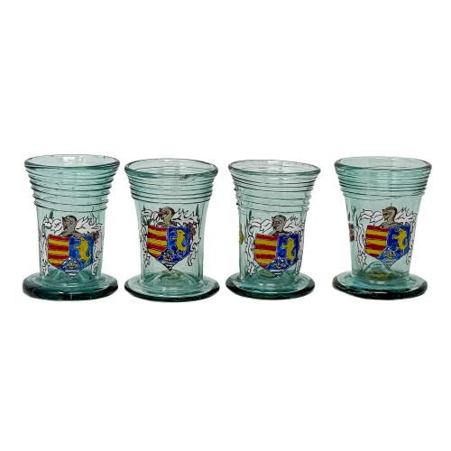 CUATRO VASITOS DE CRISTAL GORDIOLA (MALLORCA) DE LOS AÑOS 50