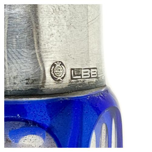 DOS BOTELLAS CRISTAL CON EMBOCADURA DE PLATA AÑOS 30