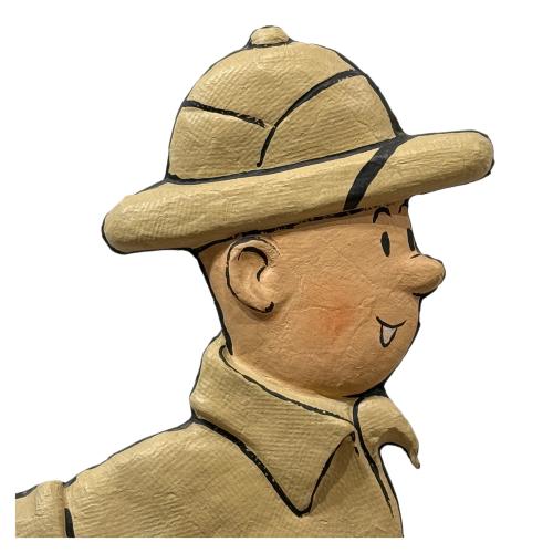SILUETA  DE TINTIN Y MILU DE MEDIADOS DE SIGLO XX 
