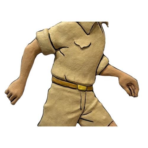 SILUETA  DE TINTIN Y MILU DE MEDIADOS DE SIGLO XX 