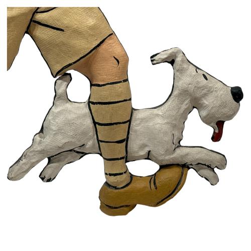 SILUETA  DE TINTIN Y MILU DE MEDIADOS DE SIGLO XX 
