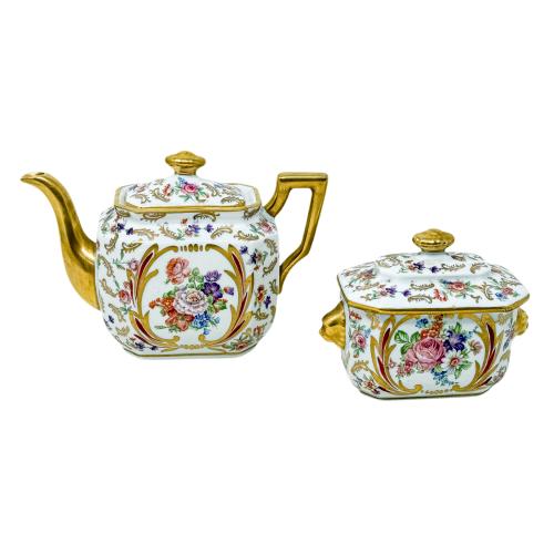 PEQUEÑA CAFETERA Y AZUCARERO LIMOGES SEGUNDO TERCIO S.XX