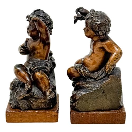 PAREAJA DE APOYA LIBROS EN BRONCE DE PRINCIPIOS DEL S.XX