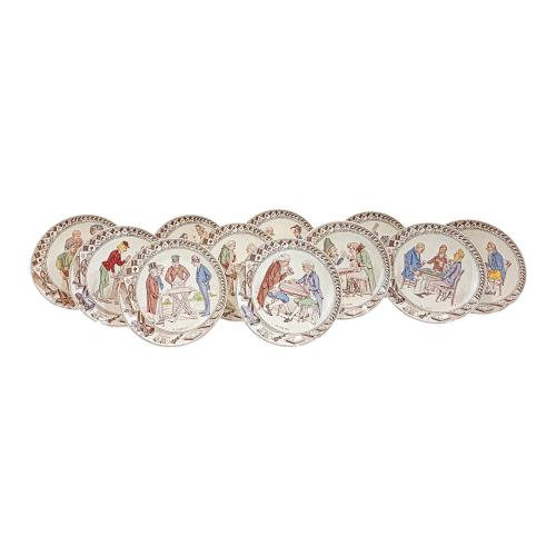 CONJUNTO DE PLATOS EN LOZA SARREGUEMINES DE FINALES S.XIXX