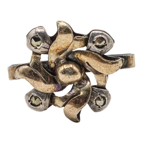 PENDIENTES FLOR Y SORTIJA DE LOS AÑOS 40