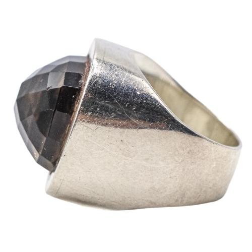 ANILLO DE PLATA CON CUARZO FUMÉ