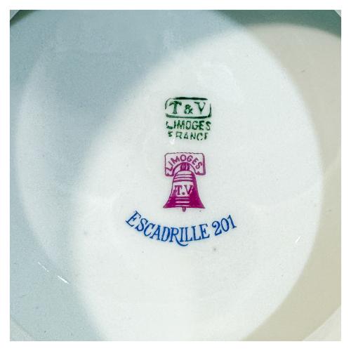 VAJILLA PORCELANA LIMOGES DE MEDIADOS DE SIGLO XX