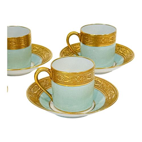 ONCE TAZAS Y PLATOS EN PORCELANA DE LIMOGES