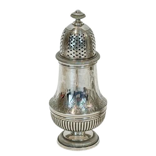 PAREJA DE ESPECIEROS DE CRISTAL Y PLATA DE PRINCIPIOS S. XX 