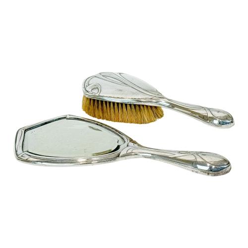 CEPILLO Y ESPEJO DE TOCADOR JUGENDSTIL ALEMAN