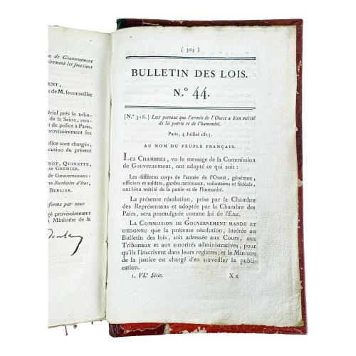 BULLETIN DES LOIS