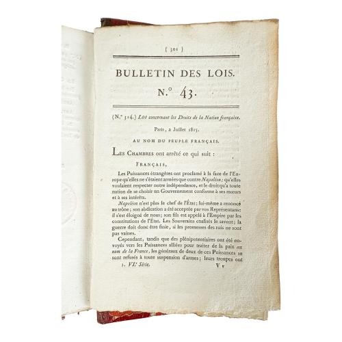 BULLETIN DES LOIS