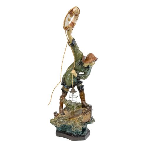 FIGURA EN ESTUCO POLICROMADO DE PRINCIPIOS DE S. XX