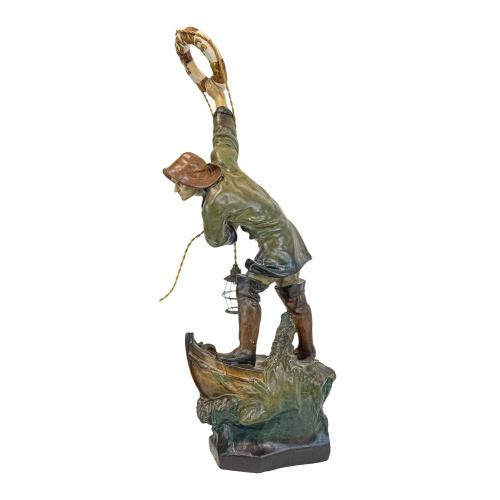 FIGURA EN ESTUCO POLICROMADO DE PRINCIPIOS DE S. XX