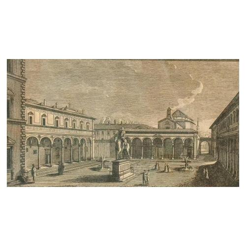 GRABADO ITALIANO LITOGRAFIADO DEL SIGLO XIX